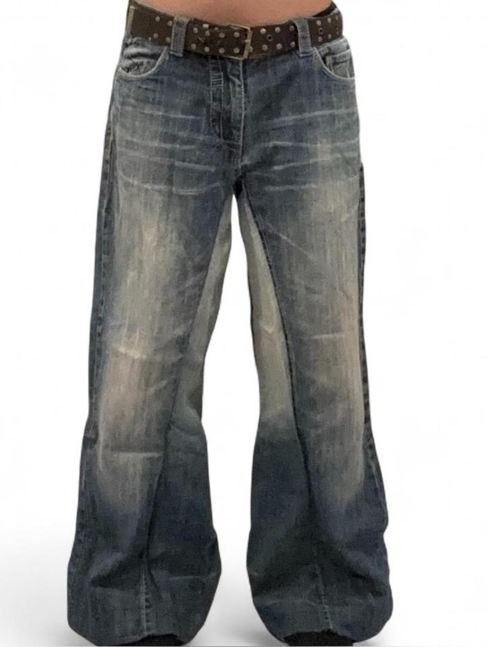 handmade baggy flared jeans